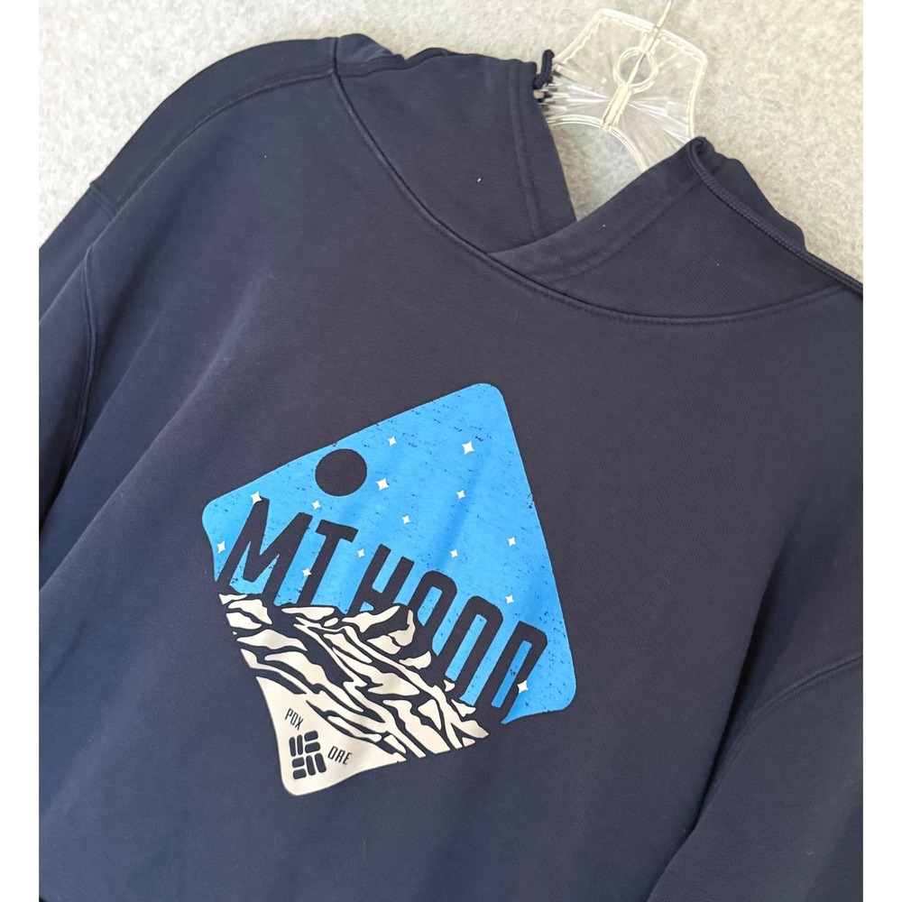 Columbia Mt Hood Hoodie Mens XL Navy Blue Pullover Sweatshirt Oregon Camping
